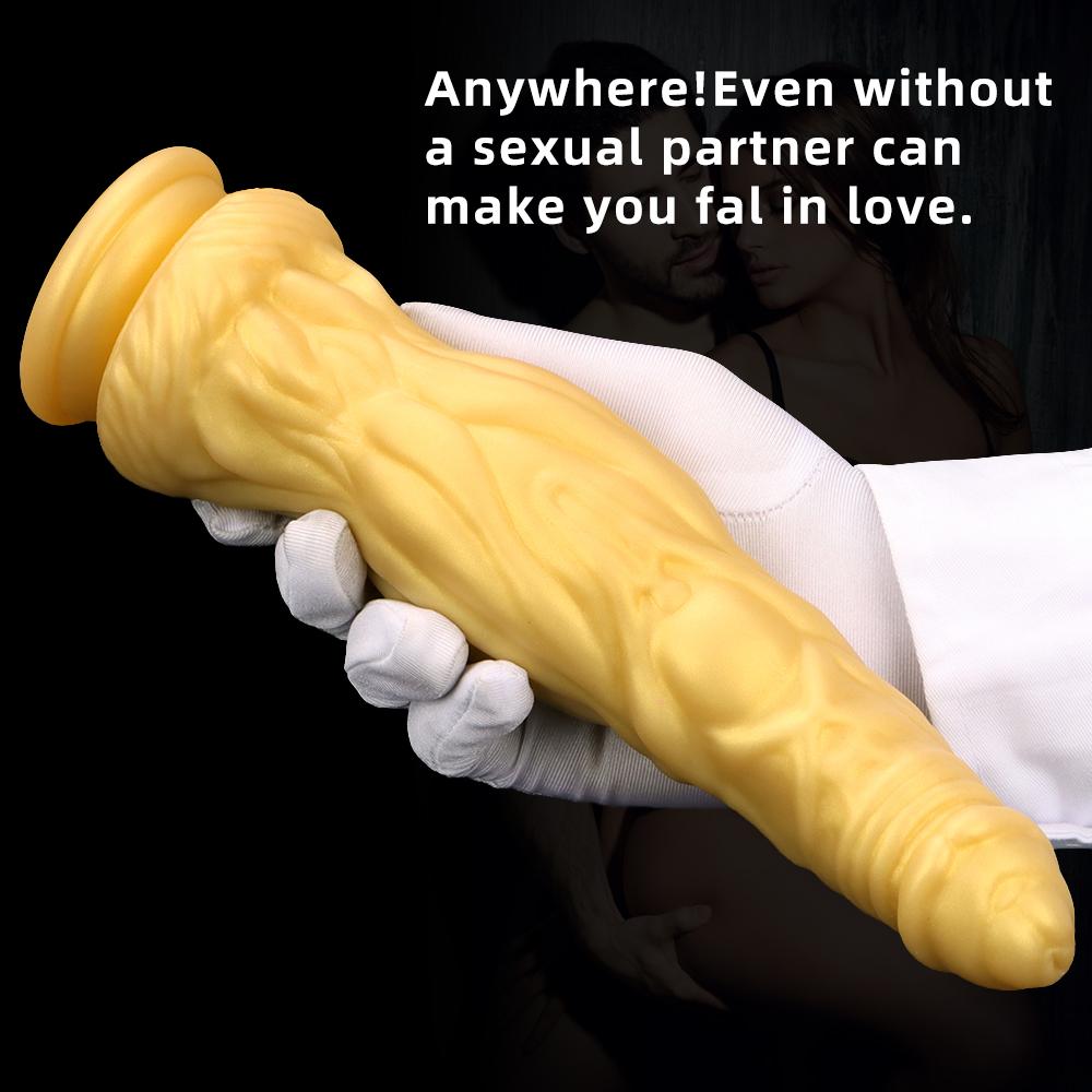 Zlatá silikonová měkká masturbační hůl Sexuální hračky simulační dildo Pussy Erotic Appliances
