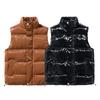 Glossy Vests for Men and Women In Winter New Loose Casual Cotton Jacket Couples Thickened Stand Collar Vest Jacket