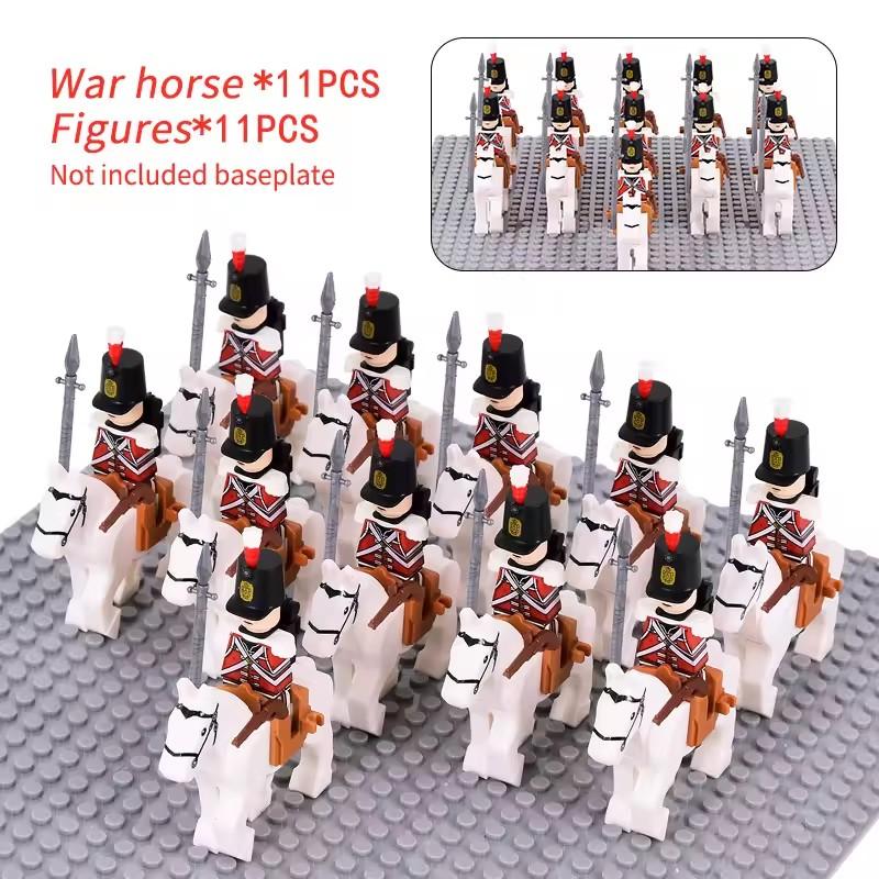 10 stücke Napoleonischen Kriege Militär Soldaten Bausteine WW2 Mini Figuren Französisch Britischen Fusilier Gewehre Waffen Spielzeug Für Kinder