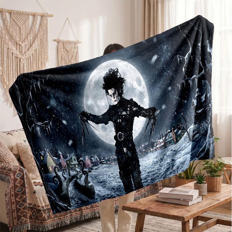 Warm Flannel BlanketEdward Scissorhands Soft Cozy Throw Blanket for Bedroom Couch