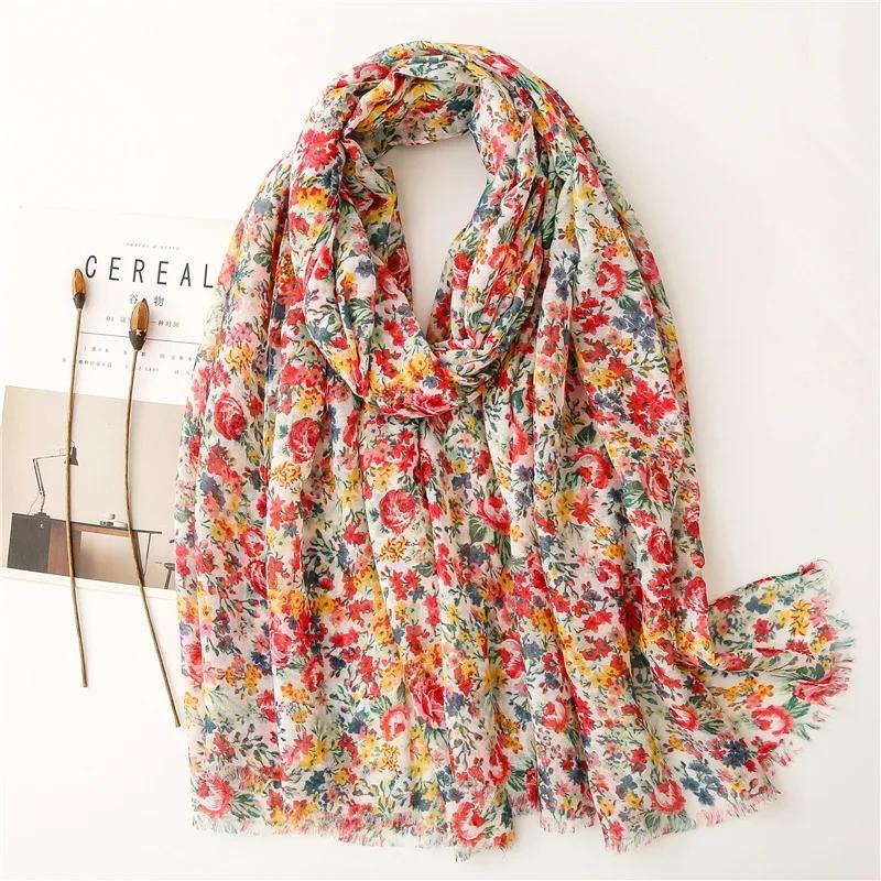 

Luxury Cotton Scarf Women Large Shawls Design Hijab Echarpe Print Tassel Scarves Lady Beach Stole Muffler Foulard Pareo