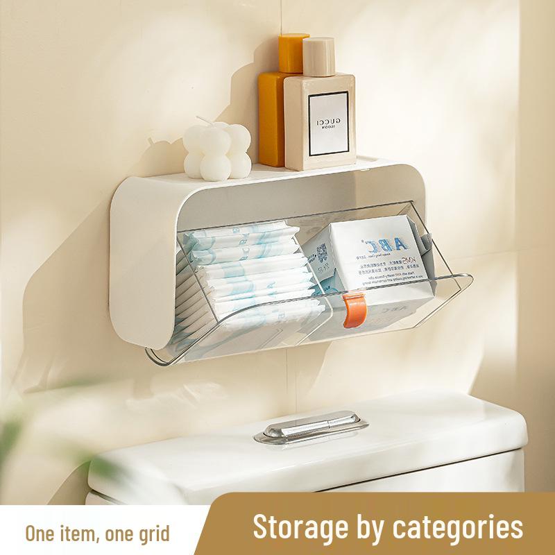 Wall-Mounted Divided Plastic Storage Box for Home and Dormitory Essentials