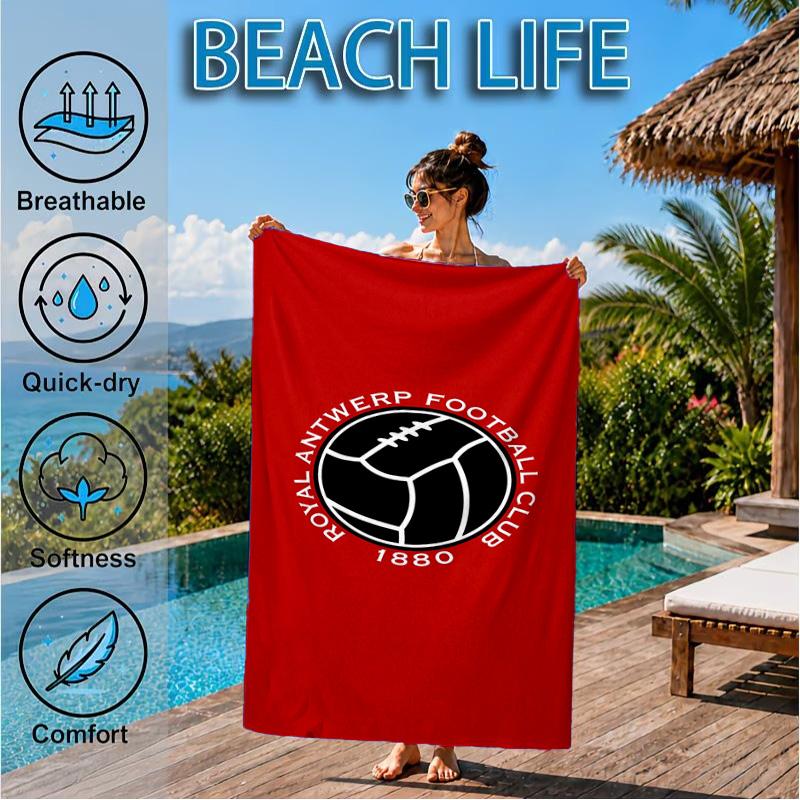 Royal Antwerp Fc Crest Beach Towel, Quick-drying, Easy to Care for, Suitable for Both Fitness and Beach Vacations,Sports Essential
