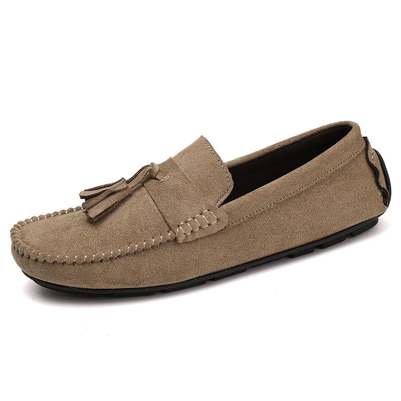 Handmade Doudou Shoes Men's 2025 New Trend Men's Shoes One-pedal Casual Leather Shoes Fringed Soft-soled Driving Shoes