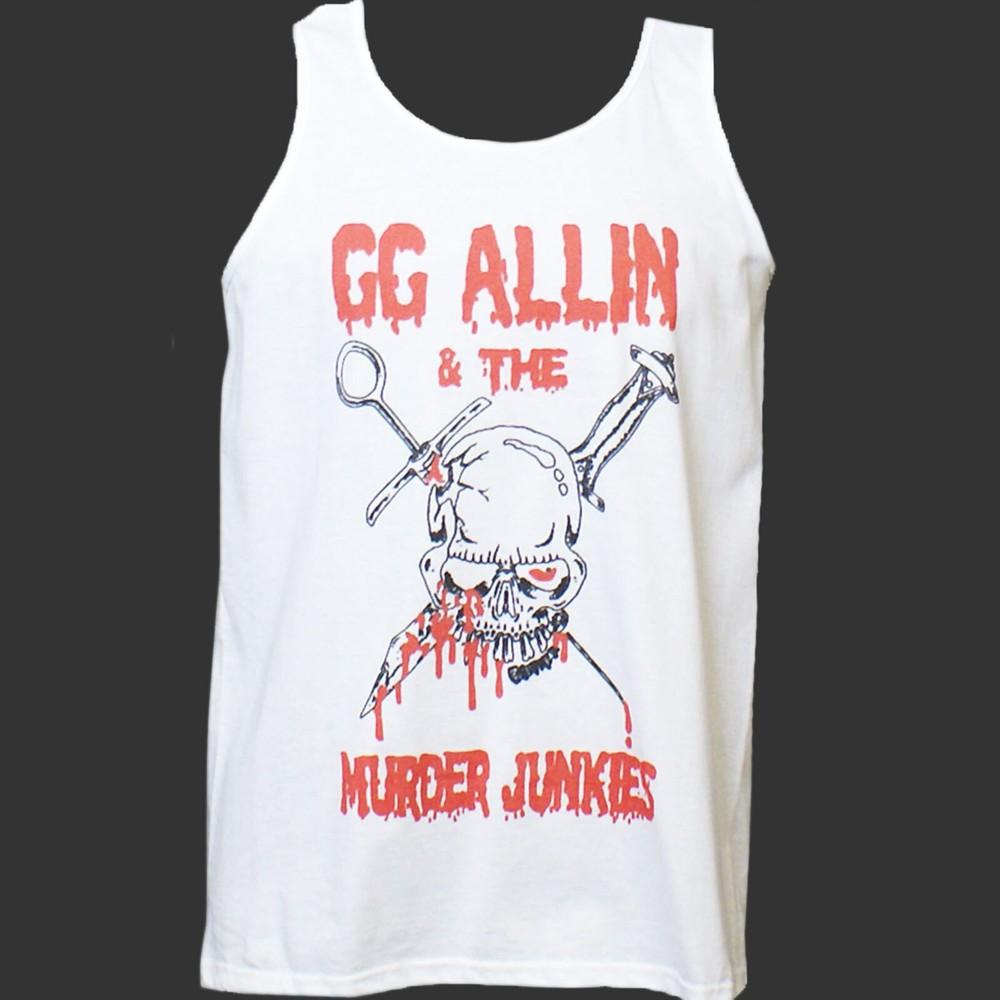 

GG Allin Murder Junkies Punk Rock Metal T-SHIRT vest top unisex white S-4XL 2XL