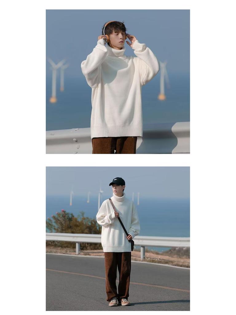 Herren Hochhals Grobstrick - Japanischer Stil Winter Basisschicht