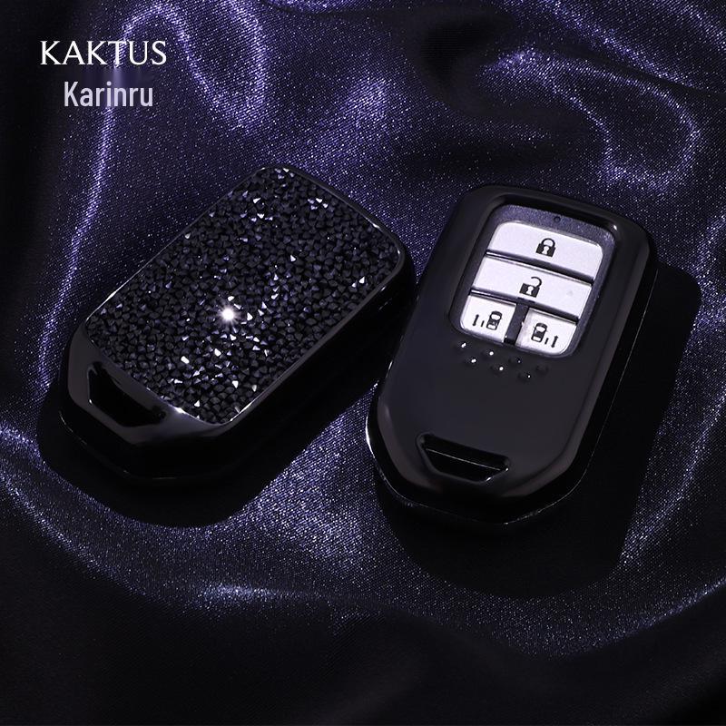 KAKTUS Diamond-Studded Rhinestone Key Case for Honda Crider, Accord, CRV, Civic, Fit