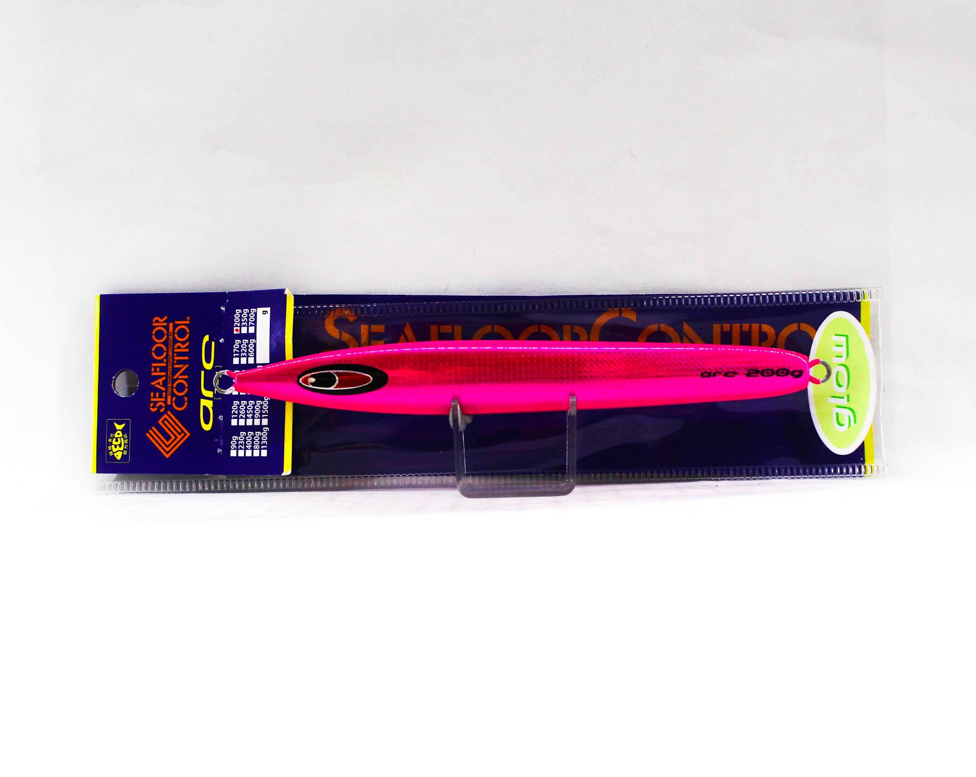 Seafloor Control Metal Jig Arc 200 grams Chart Pink Zebra Glow GR (0936)