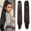 MISS WIG 22 Inch Synthetic Long Straight Ponytail  Extensions Fluffy Natural Claw Clip Ponytail For Women Daily Wear