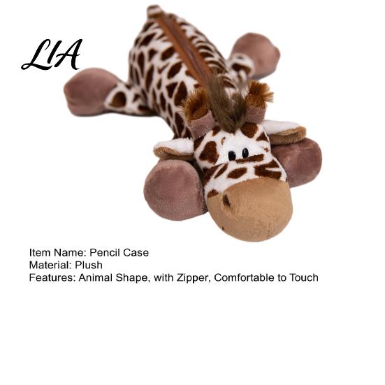 Soft Stuffed Pen Holder Plush Animal Pencil Case, Students Stationery Bag Case with Zipper, Large Capacity Multi-purpose Storage Pouch