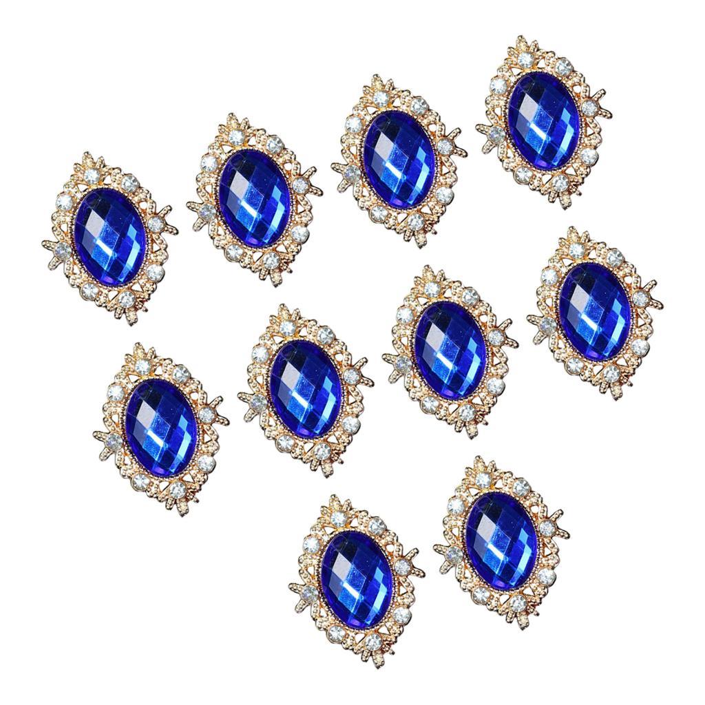 10pcs Rhinestone Flat Back Buttons Embellishment Wedding DIY Jewellery