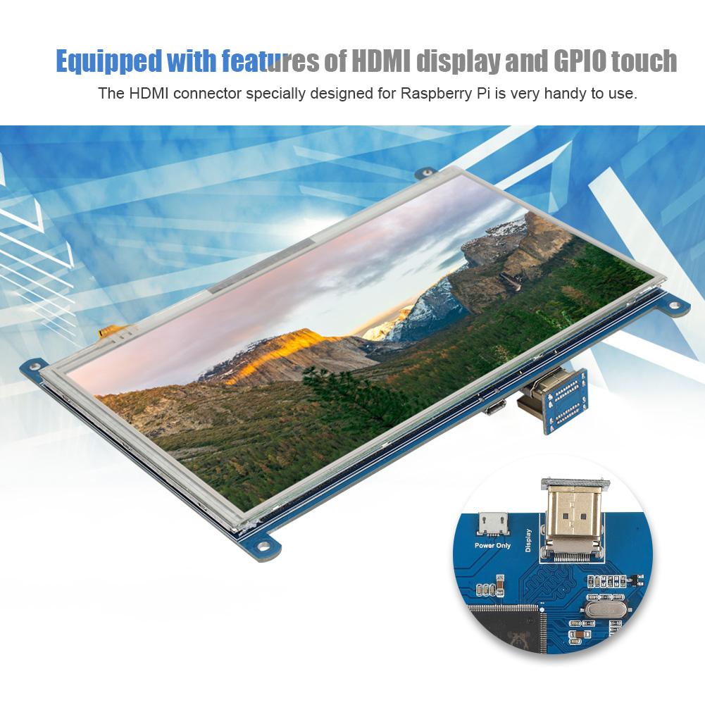 7palcový dotykový displej s rozlišením 1024x600 a podsvícením, HDMI, pro Raspberry Pi 4B