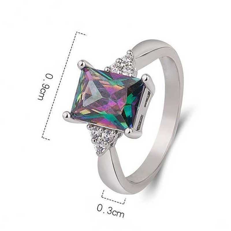 Sace Gems Inel de zircon colorat din aliaj clasic de cupru Bijuterii pentru doamne Cadou de petrecere de promisiune de nuntă