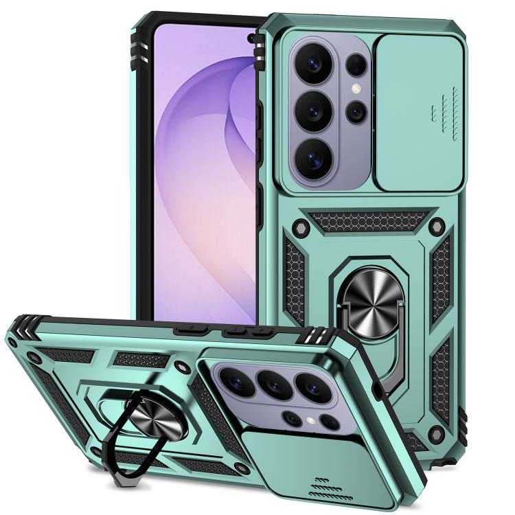 Sliding Camshield Ring Holder Magnetic Phone Case For Samsung Galaxy S26 5G, PC+TPU Military Grade Drop Protection Heat Dissipation Protective Cover