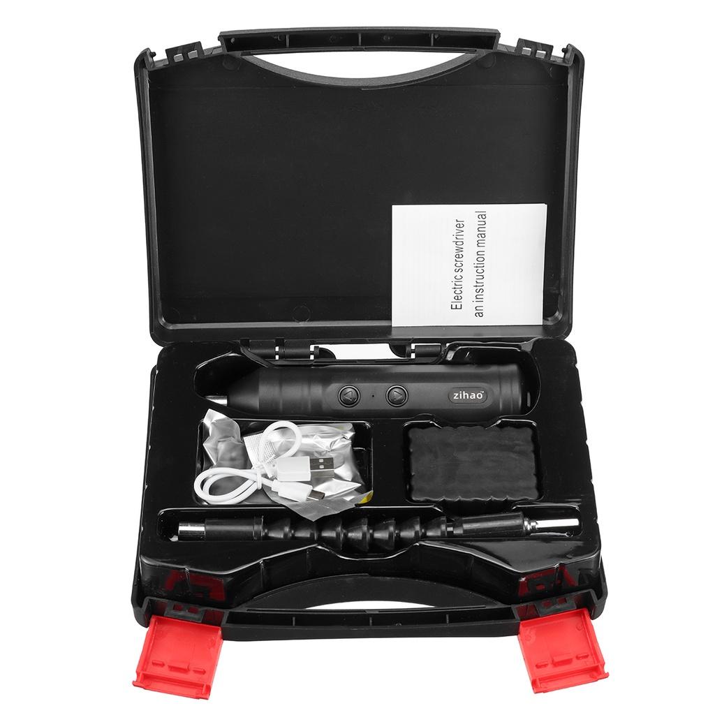 1/10/45pcs Mini Electric Screwdriver Battery Smart Cordless Automatic Screwdriver Multi-function Bits Portable Power Tools Set with Bits Black