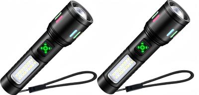 2025 Latest Enhanced Luminous Handheld LED White and Red COB Work 6 Dimming Up To 500m Beam Battery with Up To 16 Hours of Smart Rapid Heat Variable