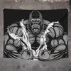 Orangutan Rhino Animal Fitness Tapestry Wall Hanging Macho Background Cloth Living Room Bed  Home Decoration