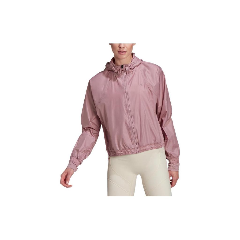 Adidas Μονόχρωμο αθλητικό γυμναστήριο με κουκούλα Γυναικεία εξωτερικά ενδύματα Magic-Pink HD9548