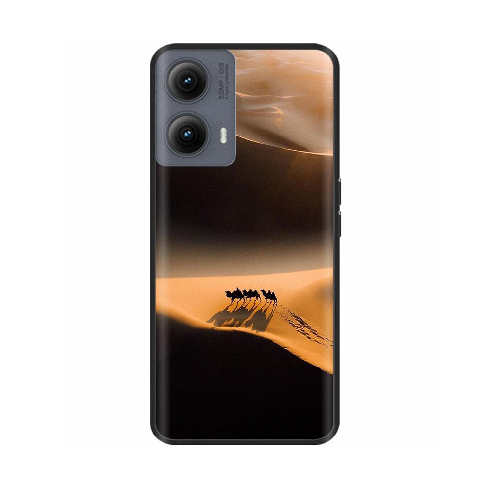 Silicone Casing For Motorola Edge 2024 Case Lovely Cartoon Soft TPU Black Cover For Moto Edge 2024 6.6" Shockproof Fundas Capa