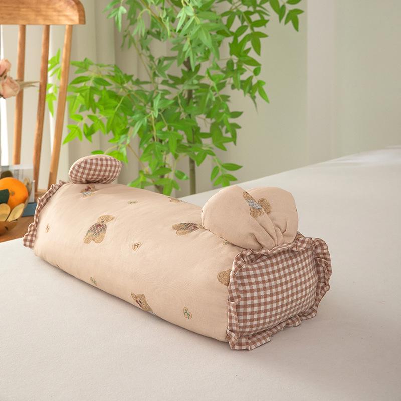 Rabbit Ear Cotton Gauze Pillow with Buckwheat Hulls - Neck Support Pillow for Children Product - Buckwheat Hull Fill 50x17x10cm/each