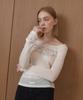 LETERIE Lettering Off-Shoulder Tie Long Sleeve_Sheer White