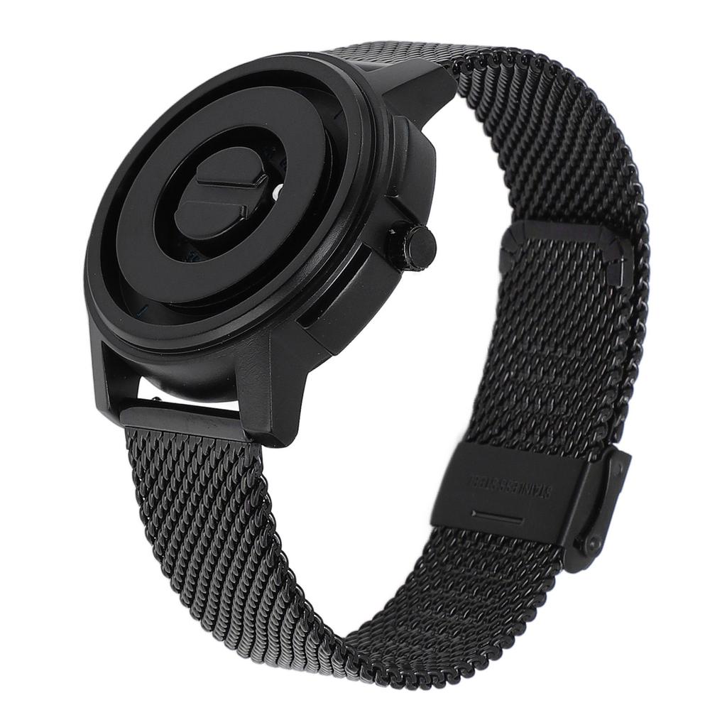 Magnetic Bead Floating Watch Stainless Steel Strap 30 Meter Waterproof Unique Pointer Design Unisex Quartz Watch Black