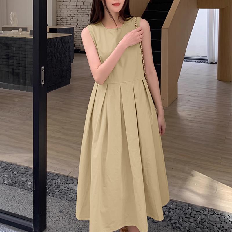 ZANZEA Women Casual Round Neck Solid Color Sleeveless Tank Dress M