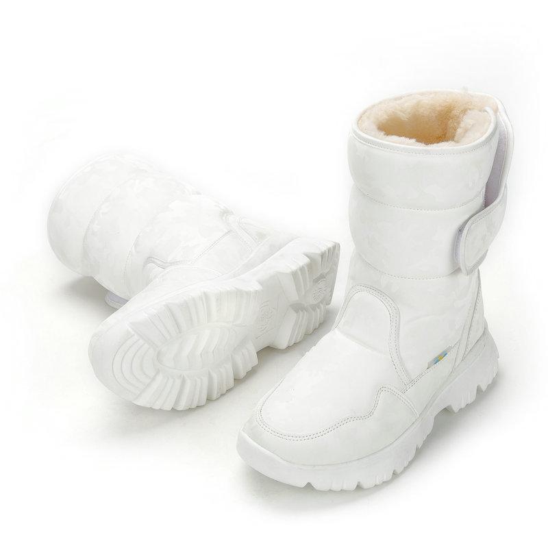 Distribution of boys and girls white snow boots simple ski travel thickened waterproof non-slip snow boots
