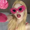 Weihnachts-Barbie Sonnenbrille und Haarbänder für Damen Neue pinke Hot-Girl-Outfits Trendige Plüsch-Nashornbrillen Weihnachten