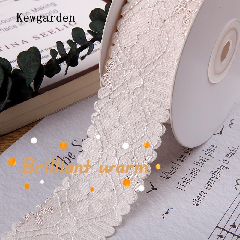 10 Yards 38mm Gold/silver Lace Silk Screen with Glossy Handmade Bow Hair Accessories Clothing Fresh Flowers Decorative Ribbons