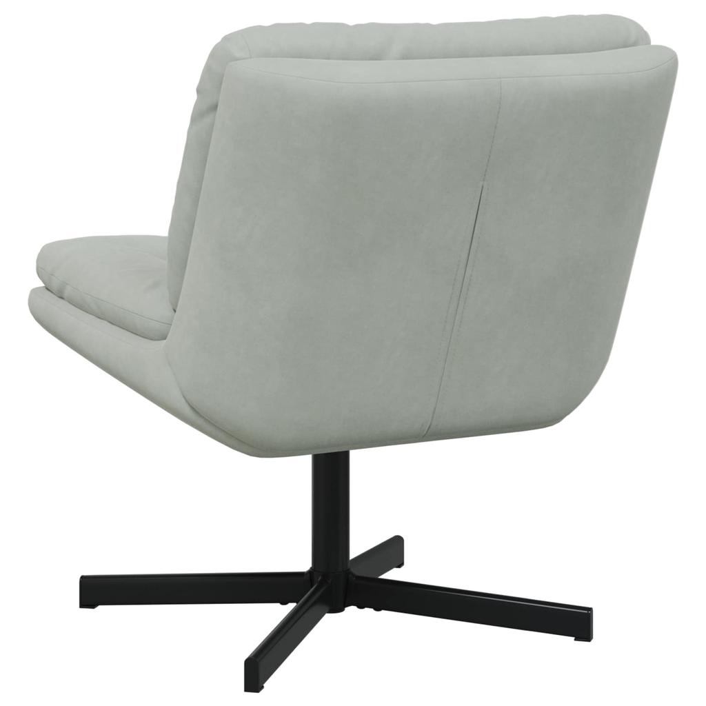 Swivel Relaxation Chair Light Grey 63 X 75 X 76 Cm Velvet