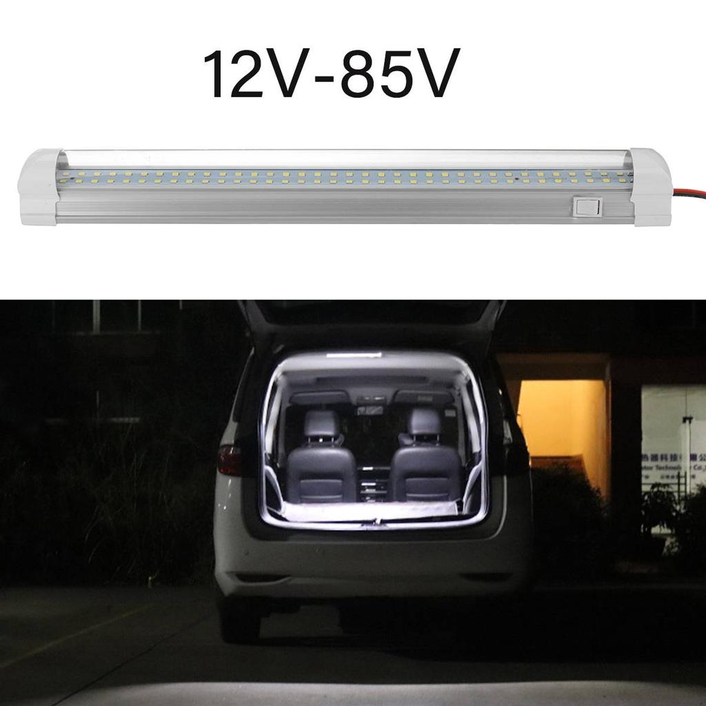 1pcs 12V 24V 72 LED Bar Car Interior Light Lamp Strip Light Bar On/Off Switch for Van Lorry Truck Camper Caravan Camping RV