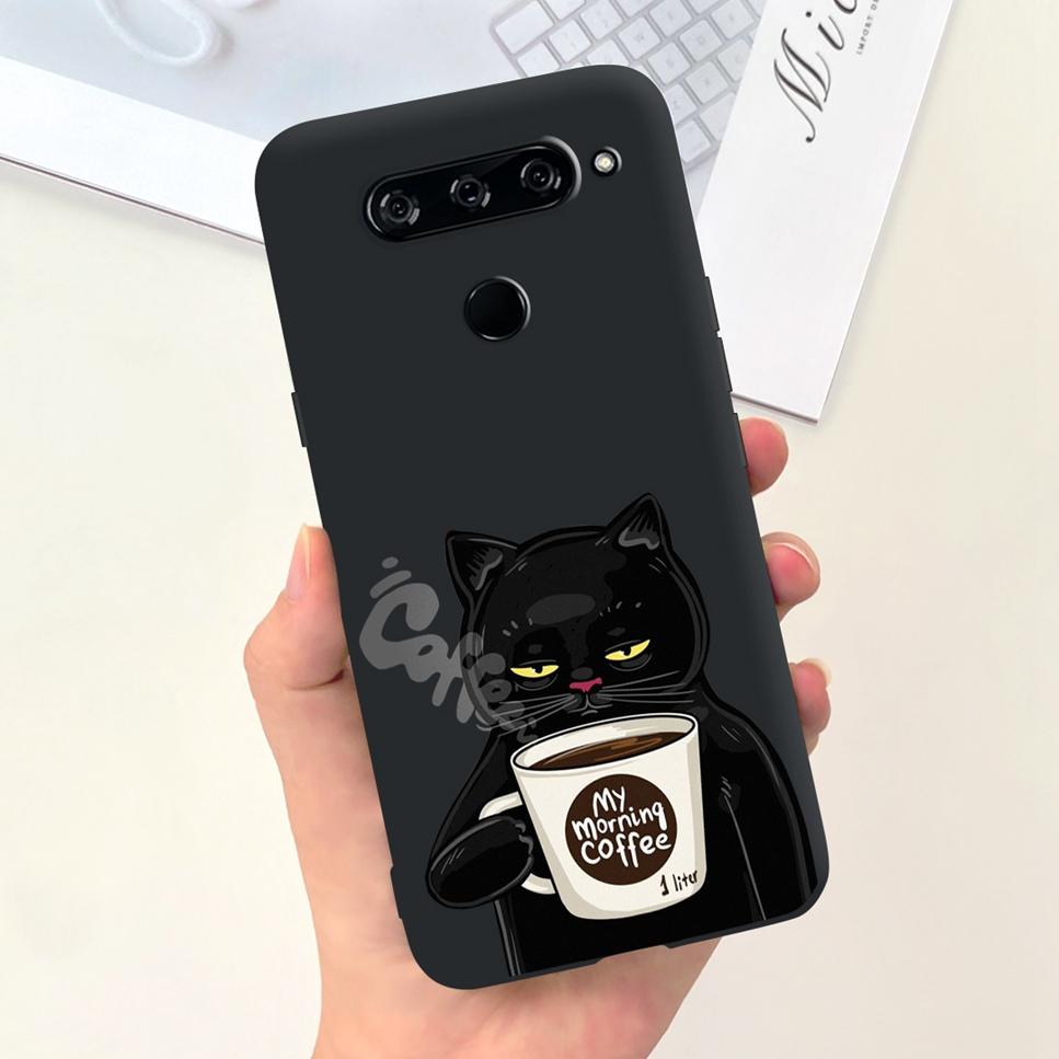 Case For LG V40 ThinQ Cartoon Astronaut Dinosaur Soft Silicon Black Cover For LG V50 V50S ThinQ 5G LG V30 2017 Bumper Phone Case