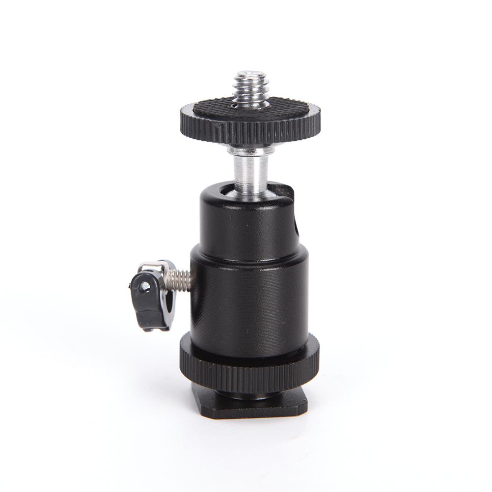 Wholesale 1/4" Black Ball Head Bracket/Holder/Mount For Camera Tripod Hot Shoe Adapter Portable