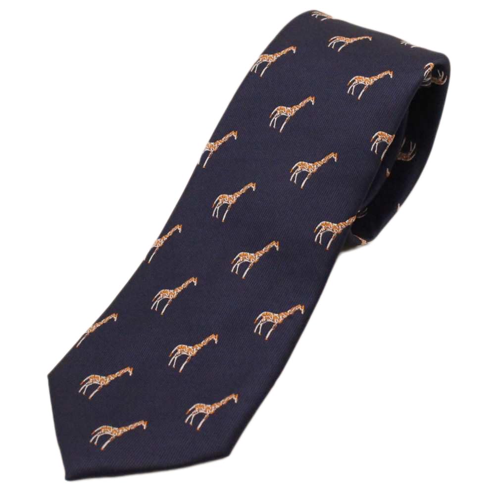 

[CUFFSMANIA] Navy Blue Giraffe Pattern Funny Unique Tie