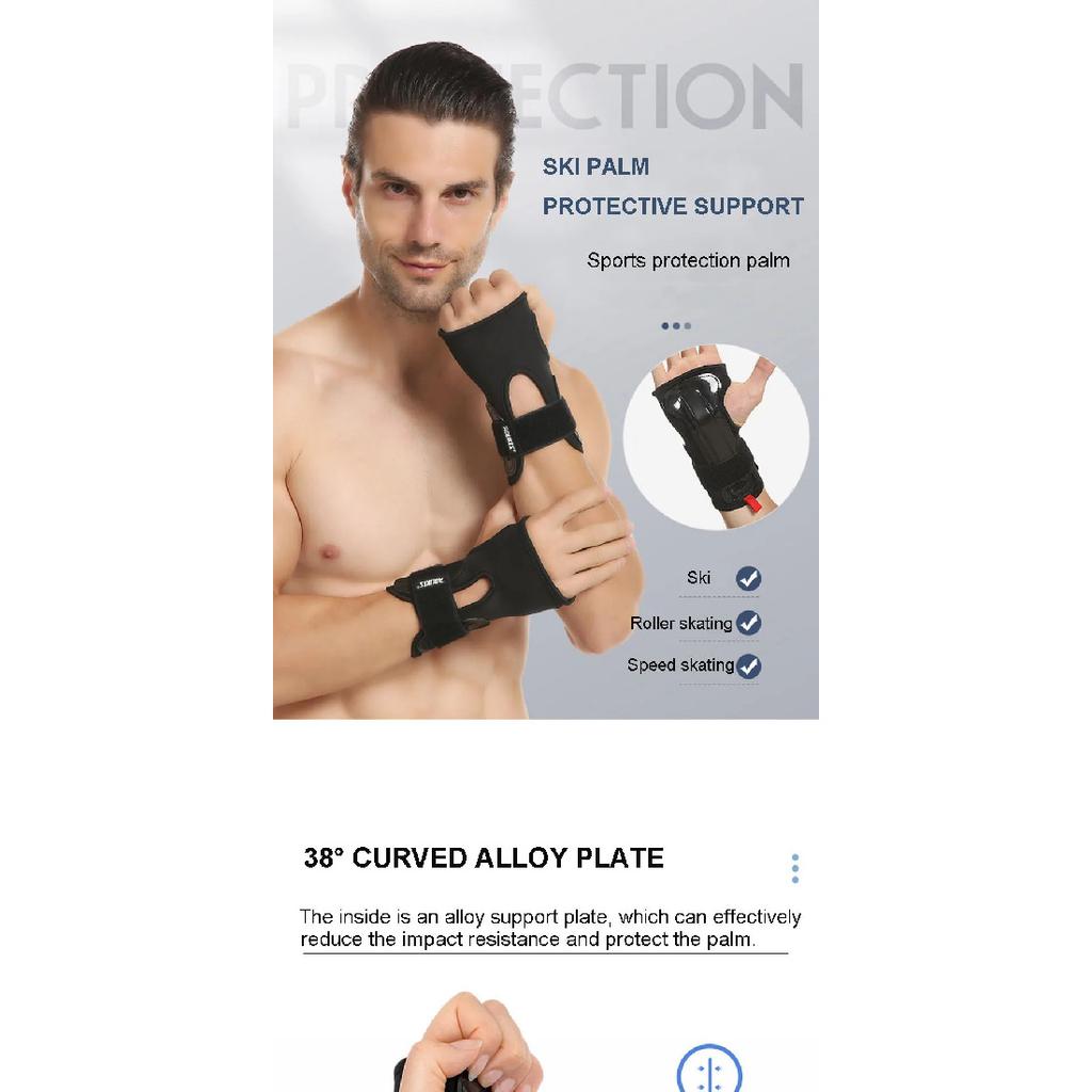 AOLIKES 1Pair Ski Wrist Support Gear Hand Protection Roller Palm Pads Protector Snowboard Skating Guard Men Women