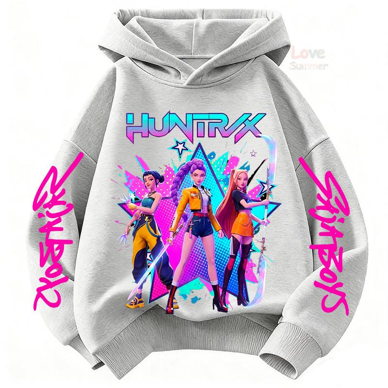 Huntrx KPop Devil Hunter Girls Group Cartoon Children hoodie girls teen Spring Autumn New Style 4 to14 y