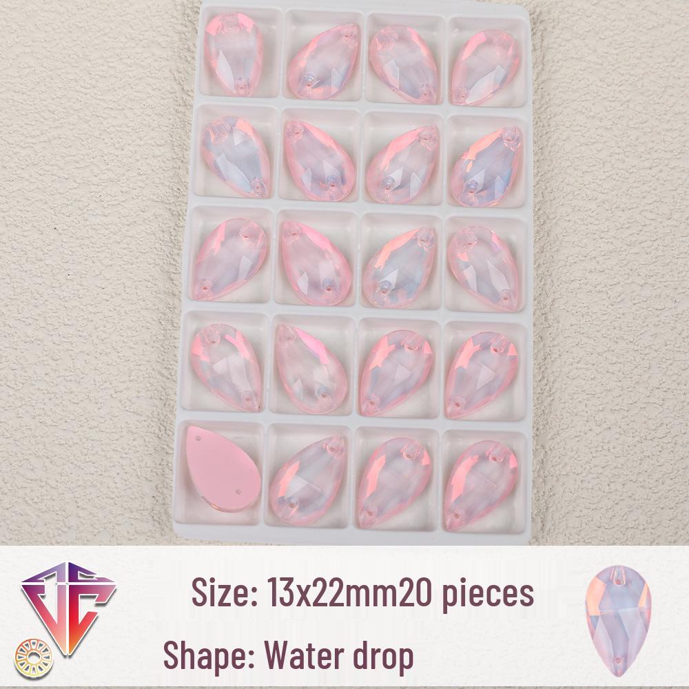 Fluoreszierende Mokka-Tropfen-Strassperlen - Handgefertigte DIY Zwei-Loch Flatback-Accessoires