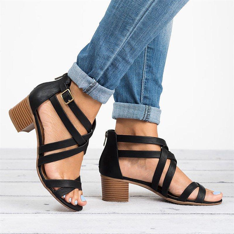 2021 Summer New Arrival Plus Size Casual High-Heeled Sandals for Daily Wear