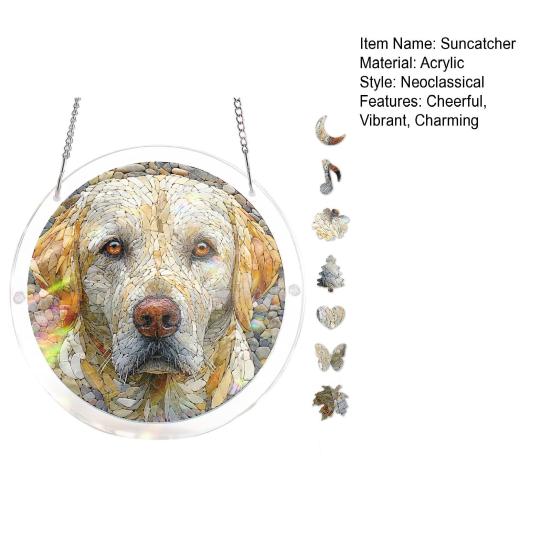 Acrylic Puzzle Suncatcher, Stained Glass Window Hanging Ornament with Double-side UV Printed Design, Colorful DIY Jigsaw Puzzle Suncatcher