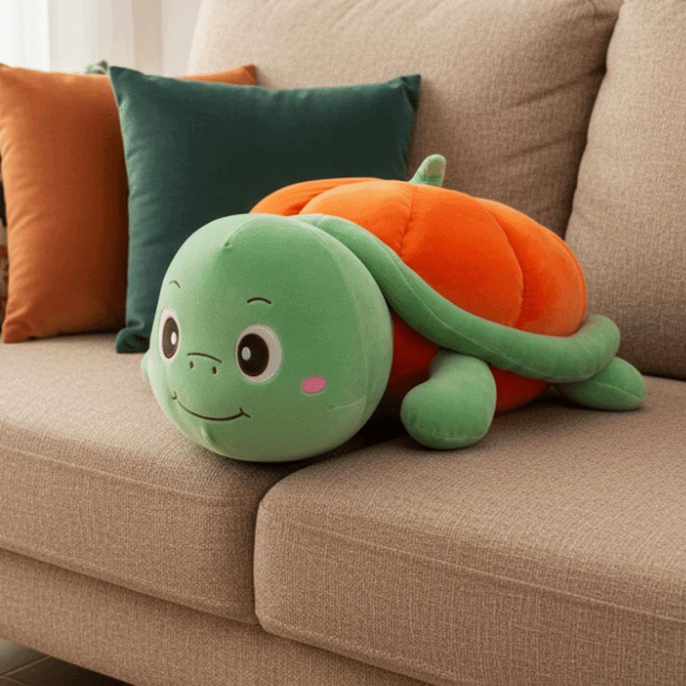 Fluffy Pumpkin Turtle Plush Toys Persimmon Turtle Animal Plush Doll Turtle Stuffed Doll Car Decor