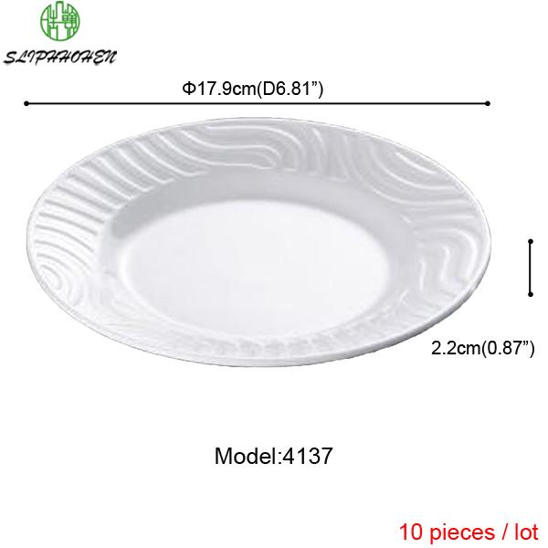 Круглая Белая 100% Меламиновая Волнистая Тарелка Столовые приборы Имитация Фарфора Ресторанная Посуда Обеденная Тарелка