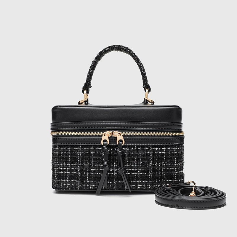 

Плетеная сумка Premium Feeling Niche Box Bag Повседневная универсальная рабочая модная маленькая сумка для поездок на работу чёрный