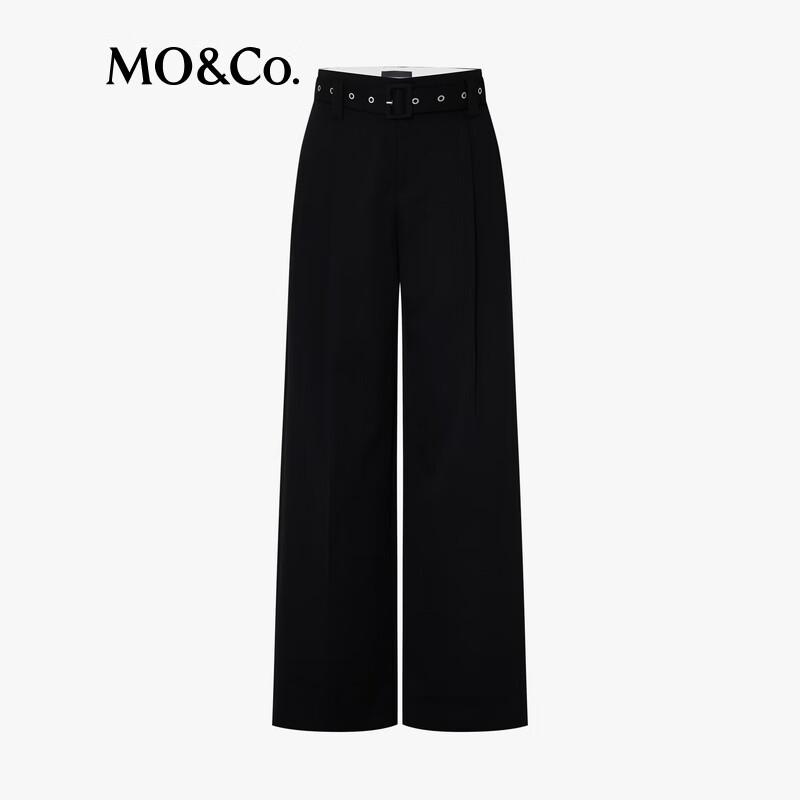 MO&Co. High-Waist 100% Wool Straight Trousers