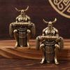 Brass Copper Small Size Shennong Emperor Yan Statue Ancient Five Emperors Figure Sculpture City Landscape Orn