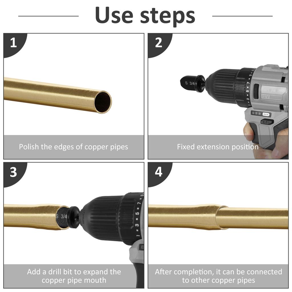 Copper Pipe Cutter Expander Drill Bit Tools and Deburring Kit Air Conditioner Tube Expander Swaging Tool Manual Pipe Swage Repai