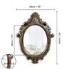 Stlačený dřevěný rám Vintage Nástěnný zrcadlový make-up Elegantní závěsné sklo Obývací pokoj Ložnice Koupelna Umyvadlo Domácí dekorace (Rozměr 64 x 46 cm)