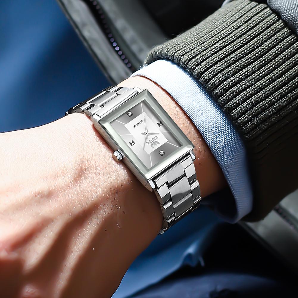 OPK Brand Watch Square Men's Stainless Steel/Mesh Belt Watch Business Quartz Waterproof Men's Watch