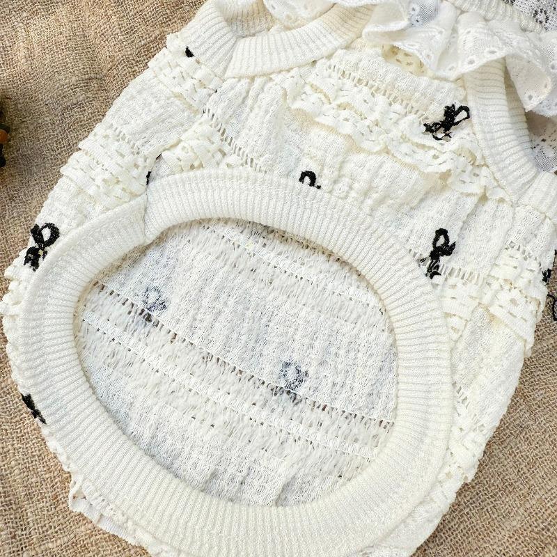 Spring and Summer Breathable Cake Lace Blouse Pet Dog and Cat Clothing Air Conditioner Suit Strapless Pet Apparel
