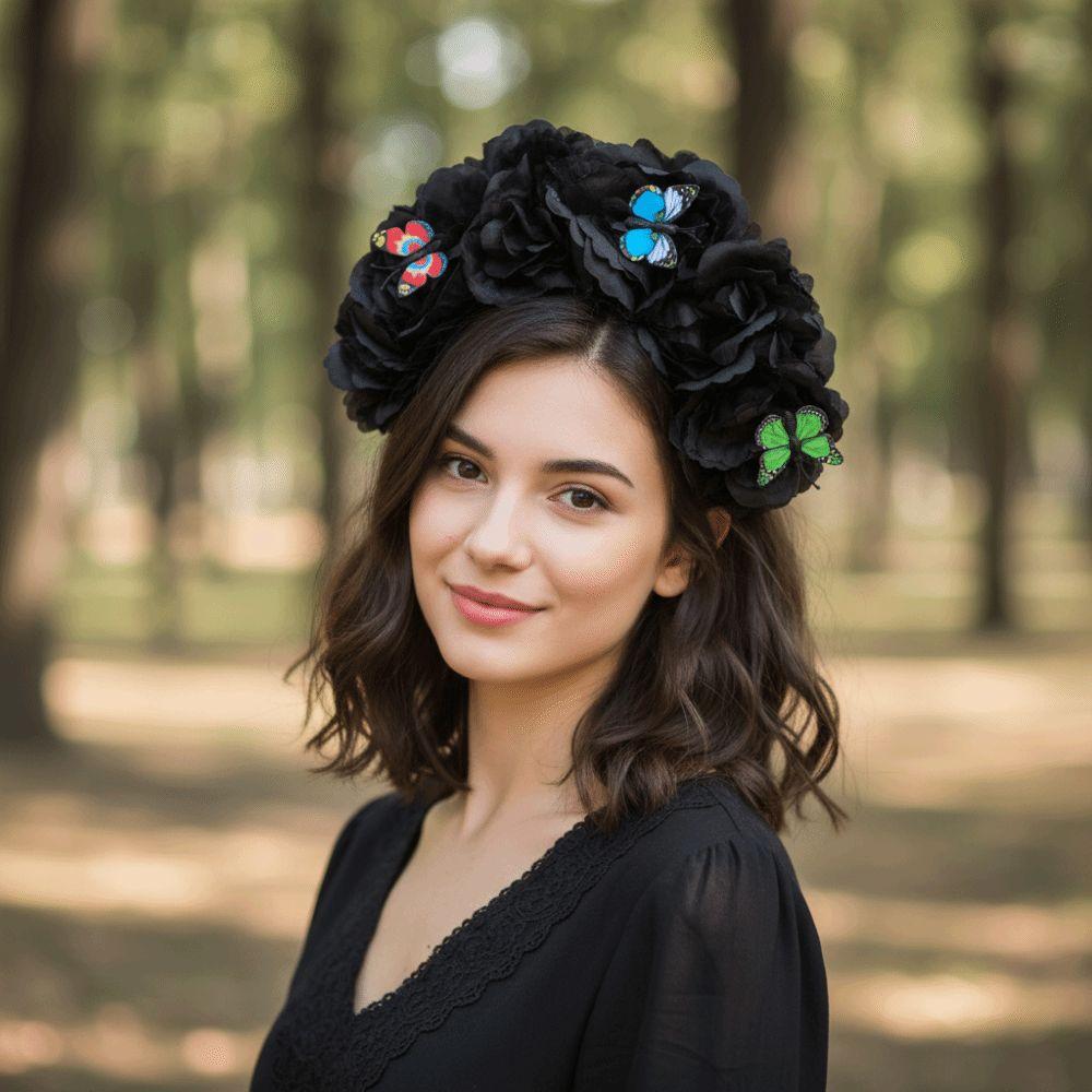 Realistic Artificial Camellia Headband Comfortable Fabric Headband Stage Performance